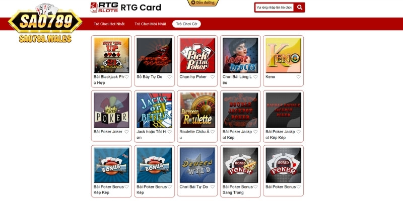 Các game bài đang làm mưa làm gió tại RTC